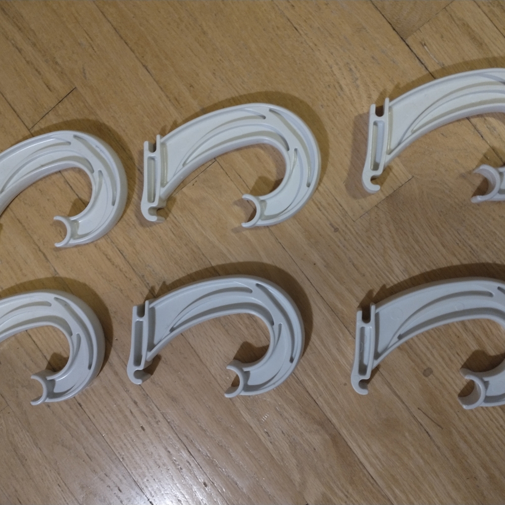White Plastic Wall Hook Clips for Closet Organization (Set of 6)